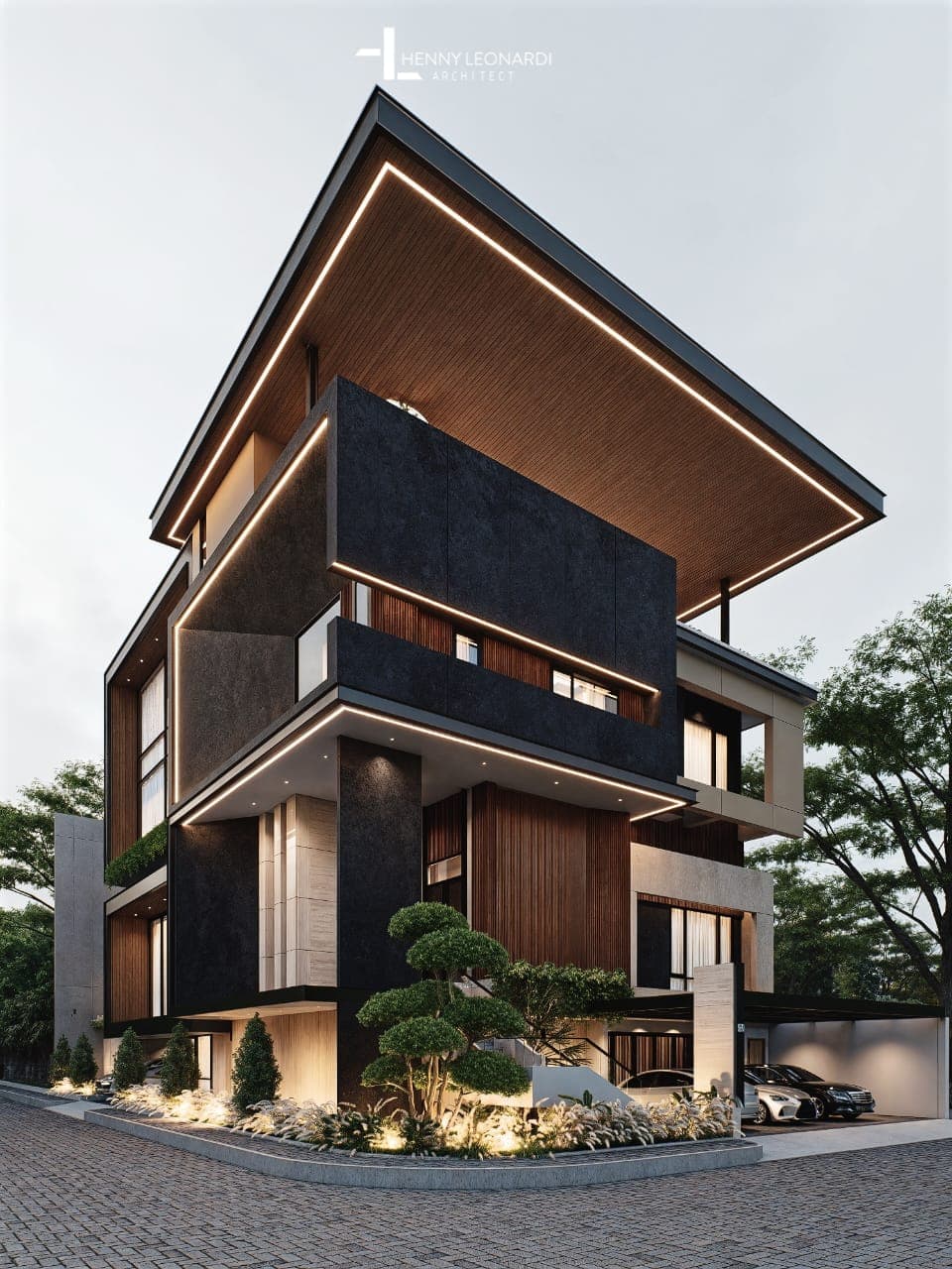 A photo of house project in PIK2, a modern residential building.