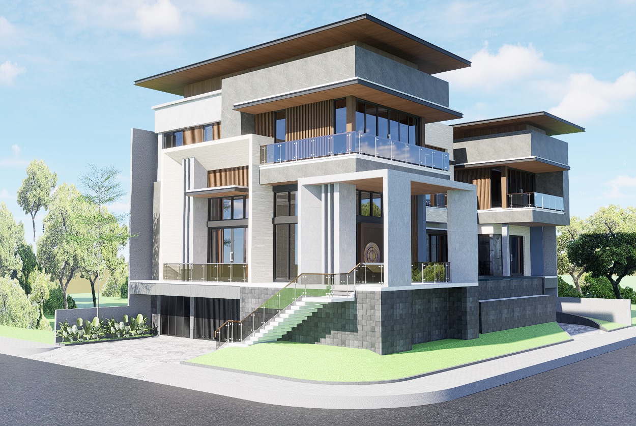 A photo of house project in PIK2, a modern residential building.